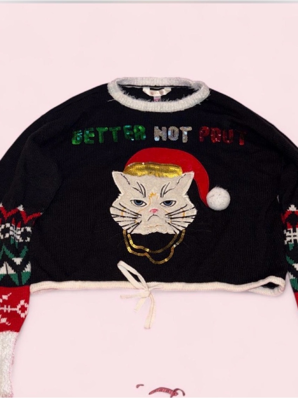 Black Cat Holiday Sweater for Cats